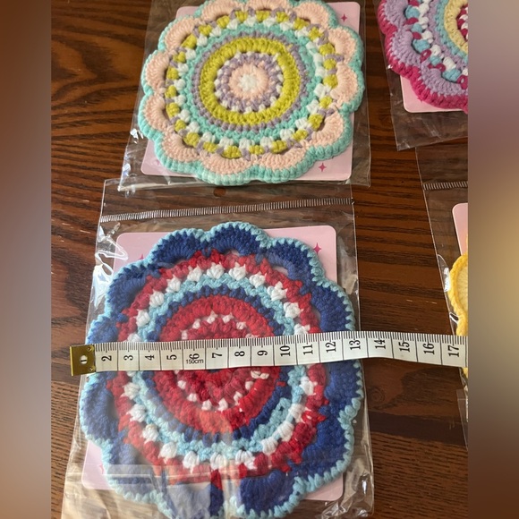 Colorful Crochet Coasters Set - Picture 4 of 9